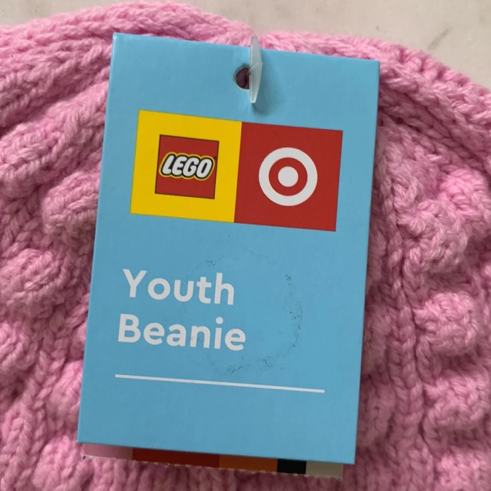 LEGO LIMITED EDITION Minifigure Patch Youth Beanie Hat in Pink